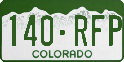 CO license plate 140RFP