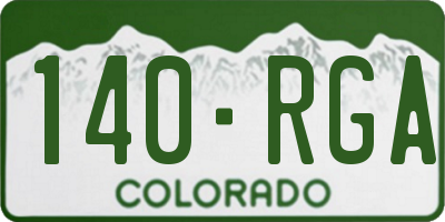 CO license plate 140RGA