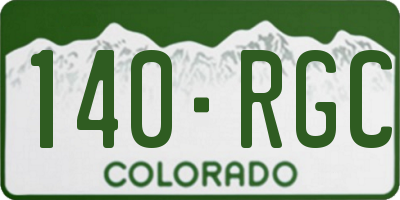 CO license plate 140RGC
