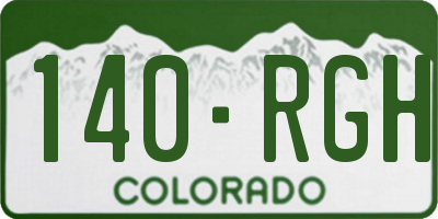 CO license plate 140RGH