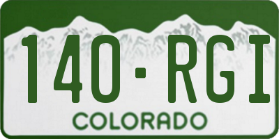 CO license plate 140RGI
