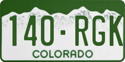 CO license plate 140RGK