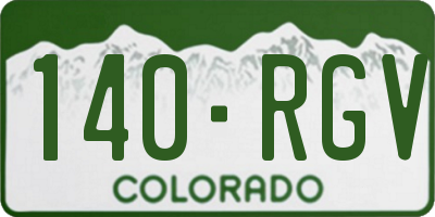 CO license plate 140RGV