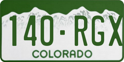 CO license plate 140RGX