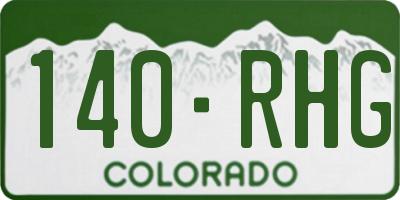 CO license plate 140RHG