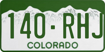CO license plate 140RHJ