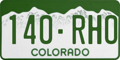 CO license plate 140RHO