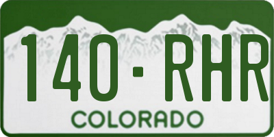 CO license plate 140RHR