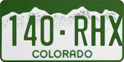 CO license plate 140RHX