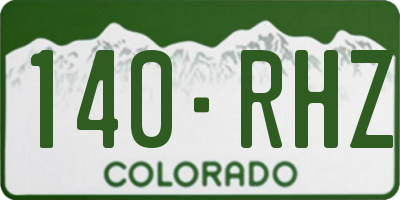 CO license plate 140RHZ