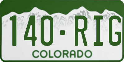CO license plate 140RIG
