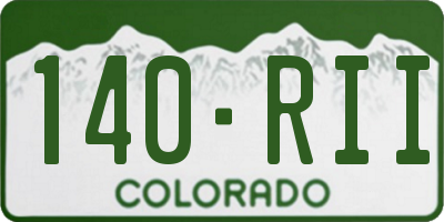 CO license plate 140RII