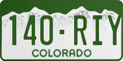 CO license plate 140RIY