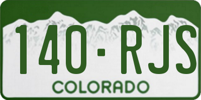 CO license plate 140RJS
