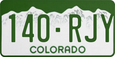 CO license plate 140RJY