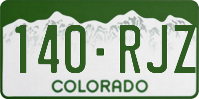 CO license plate 140RJZ