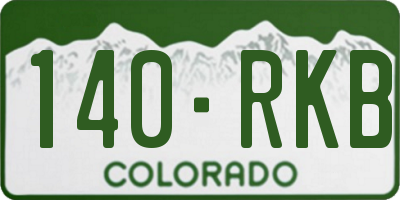 CO license plate 140RKB