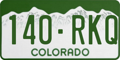CO license plate 140RKQ