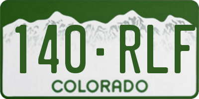 CO license plate 140RLF