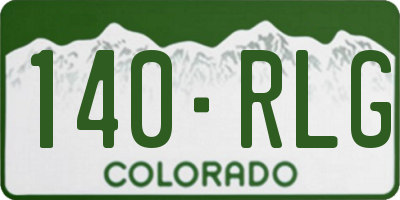 CO license plate 140RLG