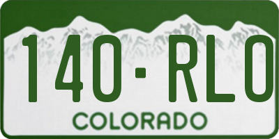 CO license plate 140RLO