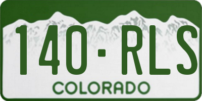 CO license plate 140RLS