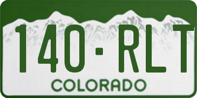 CO license plate 140RLT