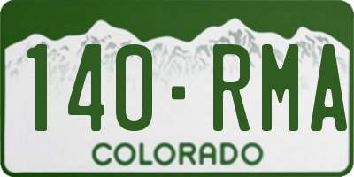 CO license plate 140RMA