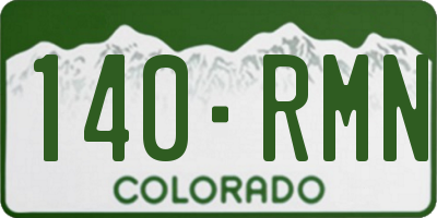 CO license plate 140RMN