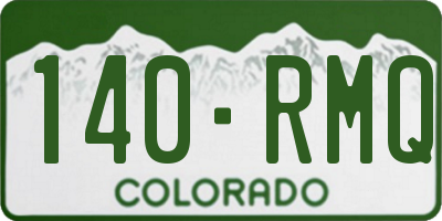 CO license plate 140RMQ