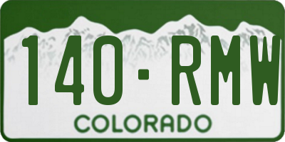 CO license plate 140RMW