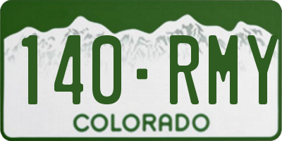 CO license plate 140RMY