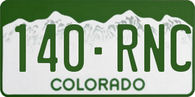 CO license plate 140RNC