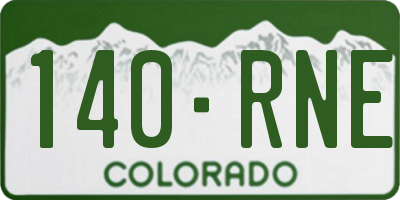 CO license plate 140RNE