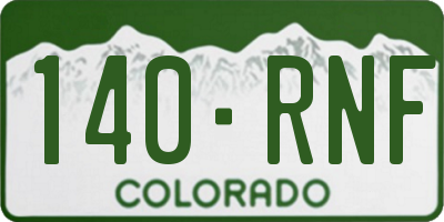 CO license plate 140RNF