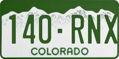 CO license plate 140RNX