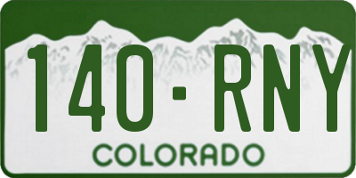 CO license plate 140RNY