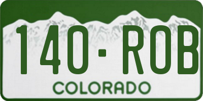 CO license plate 140ROB