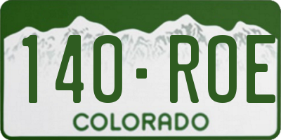 CO license plate 140ROE