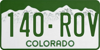 CO license plate 140ROV
