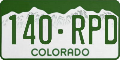 CO license plate 140RPD