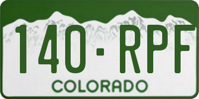 CO license plate 140RPF