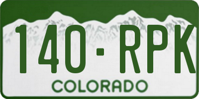 CO license plate 140RPK
