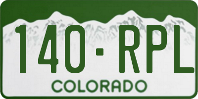 CO license plate 140RPL