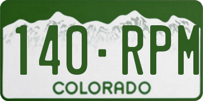 CO license plate 140RPM