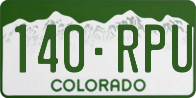 CO license plate 140RPU