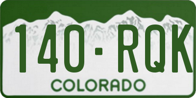 CO license plate 140RQK