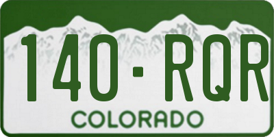 CO license plate 140RQR