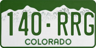 CO license plate 140RRG