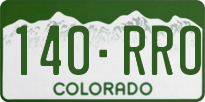 CO license plate 140RRO